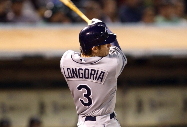 OAKLAND, CA - AUGUST 20:  Evan Longoria #3 of the Tampa Bay Rays bats against the Oakland Athletics at the Oakland-Alameda County Coliseum  on August 20, 2010 in Oakland, California.  (Photo by Ezra Shaw/Getty Images)