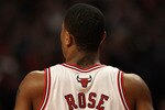 CHICAGO, IL - MARCH 25: Derrick Rose #1 of the Chicago Bulls walks to the bench during a game against the Memphis Grizzlies at the United Center on March 25, 2011 in Chicago, Illinois. The Bulls defeated the Grizzlies 99-96. NOTE TO USER: User expressly acknowledges and agrees that, by downloading and/or using this photograph, User is consenting to the terms and conditions of the Getty Images License Agreement. (Photo by Jonathan Daniel/Getty Images)