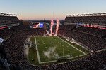 FOXBORO, MA - JANUARY 16:  The New England Patriots take the field before playing against the New York Jets to start their 2011 AFC divisional playoff game at Gillette Stadium on January 16, 2011 in Foxboro, Massachusetts.  (Photo by Michael Heiman/Getty Images)