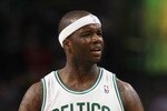 BOSTON, MA - JANUARY 03:  Jermaine O'Neal #7 of the Boston Celtics reacts after he is called for a foul in the first half against the Minnesota Timberwolves on January 3, 2011 at the TD Garden in Boston, Massachusetts. NOTE TO USER: User expressly acknowledges and agrees that, by downloading and/or using this Photograph, User is consenting to the terms and conditions of the Getty Images License Agreement.  (Photo by Elsa/Getty Images)