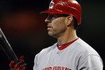 HOUSTON - SEPTEMBER 19:  Jim Edmonds #15of the Cincinnatti Reds pinch hits in the seventh inning against the Housto Astros at Minute Maid Park on September 19, 2010 in Houston, Texas.  (Photo by Bob Levey/Getty Images)