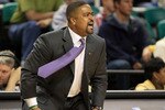 GREENSBORO, NC - MARCH 10:  Head coach Frank Haith of the Miami Hurricanes communicates with the team while playing against the Virginia Cavaliers during the first round of the 2011 ACC men's basketball tournament at the Greensboro Coliseum on March 10, 2011 in Greensboro, North Carolina.  (Photo by Streeter Lecka/Getty Images)
