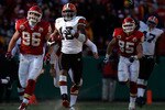 KANSAS CITY, MO - DECEMBER 20:  Joshua Cribbs #16 of the Cleveland Browns returns his second kickoff of the day for a touchdown to set an NFL record of 8 in a season during the game against the Kansas City Chiefs on December 20, 2009 at Arrowhead Stadium in Kansas City, Missouri.  (Photo by Jamie Squire/Getty Images)