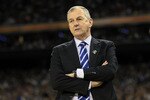HOUSTON, TX - APRIL 04:  Head coach Jim Calhoun of the Connecticut Huskies looks on from the sidelines against the Butler Bulldogs during the National Championship Game of the 2011 NCAA Division I Men's Basketball Tournament at Reliant Stadium on April 4, 2011 in Houston, Texas.  (Photo by Streeter Lecka/Getty Images)