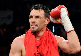 LAS VEGAS - JULY 31:  Robert Guerrero celebrates his unanimous-decision victory over Joel Casamayor in their junior welterweight fight at the Mandalay Bay Events Center July 31, 2010 in Las Vegas, Nevada.  (Photo by Ethan Miller/Getty Images)