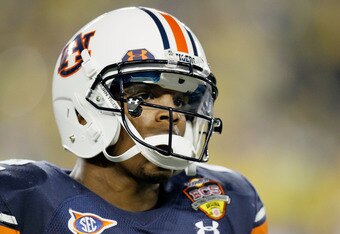 GLENDALE, AZ - JANUARY 10:  Cameron Newton #2 of the Auburn Tigers looks on during their game against the Oregon Ducks during the Tostitos BCS National Championship Game at University of Phoenix Stadium on January 10, 2011 in Glendale, Arizona.  (Photo by Kevin C. Cox/Getty Images)