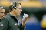 INDIANAPOLIS, IN - DECEMBER 19: Jack Del Rio of the Jacksonville Jaguars looks on against the Indianapolis Colts at Lucas Oil Stadium on December 19, 2010 in Indianapolis, Indiana. The Colts defeated the Jaguars 34-24.   (Photo by Scott Boehm/Getty Images)