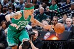 ATLANTA, GA - APRIL 01:  Delonte West #13 of the Boston Celtics against Jeff Teague #0 of the Atlanta Hawks at Philips Arena on April 1, 2011 in Atlanta, Georgia.  NOTE TO USER: User expressly acknowledges and agrees that, by downloading and/or using this Photograph, user is consenting to the terms and conditions of the Getty Images License Agreement.  (Photo by Kevin C. Cox/Getty Images)
