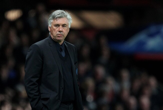 MANCHESTER, ENGLAND - APRIL 12:  Chelsea Manager Carlo Ancelotti looks on during the UEFA Champions League Quarter Final second leg match between Manchester United and Chelsea at Old Trafford on April 12, 2011 in Manchester, United Kingdom.  (Photo by Alex Livesey/Getty Images)