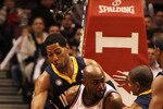 EAST RUTHERFORD, NJ - NOVEMBER 17:  Trenton Hassell #44 of the New Jersey Nets has the ball knocked away by Danny Granger #33 of The Indiana Pacers during their game on November 17, 2009 at The Izod Center in East Rutherford, New Jersey.  NOTE TO USER: User expressly acknowledges and agrees that, by downloading and/or using this Photograph, user is consenting to the terms and conditions of the Getty Images License Agreement. (Photo by Al Bello/Getty Images)