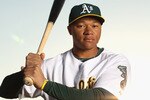 PHOENIX, AZ - FEBRUARY 24:  Michael Choice #71 of the Oakland Athletics poses for a portrait during media photo day at Phoenix Municipal Stadium on February 24, 2011 in Phoenix, Arizona.  (Photo by Ezra Shaw/Getty Images)