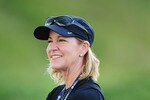 TURNBERRY, SCOTLAND - JULY 14:  Tennis Legend Chris Evert watches Greg Norman of Australia during a practice round prior to the 138th Open Championship on the Ailsa Course, Turnberry Golf Club on July 14, 2009 in Turnberry, Scotland.  (Photo by Stuart Franklin/Getty Images)