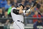 SEATTLE, WA - APRIL 08:  Travis Hafner #48 of the Cleveland Indians singles against the Seattle Mariners during the Mariners' home opener at Safeco Field on April 8, 2011 in Seattle, Washington. (Photo by Otto Greule Jr/Getty Images)