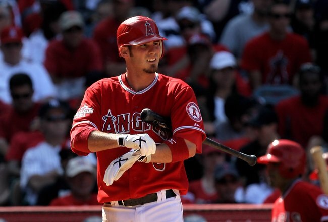 ANAHEIM, CA - APRIL 24:  Brandon Wood #3 of the Los Angeles Angels of Anaheim bats against the New York Yankees on April 24, 2010 at Angel Stadium in Anaheim, California.   The Yankees won 7-1.  (Photo by Stephen Dunn/Getty Images)