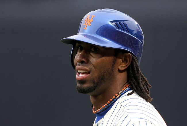 NEW YORK, NY - APRIL 08:  Jose Reyes #7 of the New York Mets looks on against the Washington Nationals during the Mets' Home Opener at Citi Field on April 8, 2011 in the Flushing neighborhood of Queens in New York City. The Nationals won 6-2.  (Photo by Al Bello/Getty Images)