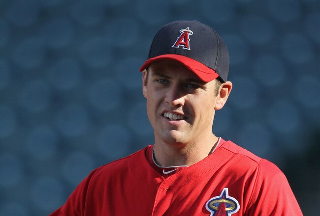 ANAHEIM, CA - APRIL 08:  Peter Bourjos #25 of the Los Angeles Angels of Anaheim looks on prior to the start of the game against the Toronto Blue Jays at Angel Stadium of Anaheim on April 8, 2011 in Anaheim, California.  (Photo by Jeff Gross/Getty Images)