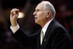 CLEVELAND, OH - MARCH 20: Head coach Jim Larranaga of the George Mason Patriots gestures from the bench during the first half against the Ohio State Buckeyes during the third of the 2011 NCAA men's basketball tournament at Quicken Loans Arena on March 20, 2011 in Cleveland, Ohio.  (Photo by Gregory Shamus/Getty Images)