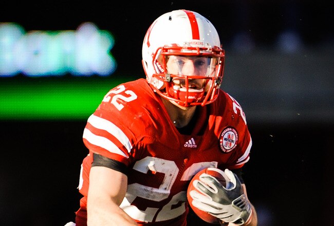 LINCOLN, NE - NOVEMBER 26: Rex Burkhead #22 of the Nebraska Cornhuskers runs the ball during their game at Memorial Stadium on November 26, 2010 in Lincoln, Nebraska. Nebraska defeated Colorado 45-17 (Photo by Eric Francis/Getty Images)