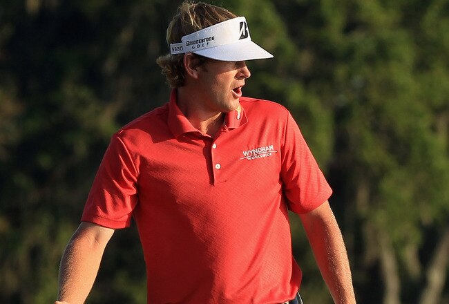 HILTON HEAD ISLAND, SC - APRIL 24:  Brandt Snedeker reacts to a putt on the 18th hole during the final round of The Heritage at Harbour Town Golf Links on April 24, 2011 in Hilton Head Island, South Carolina.  (Photo by Streeter Lecka/Getty Images)