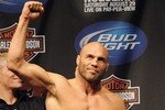 PORTLAND, OR - AUGUST 28: UFC heavyweight fighter Randy Couture weighs in at the UFC 102: Couture vs. Nogueira Weigh-In at the Rose Garden Arena on August 28, 2009 in Portland, Oregon. (Photo by Jon Kopaloff/Getty Images)