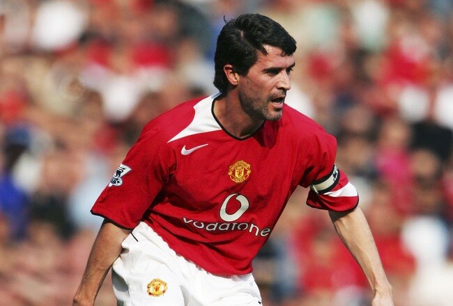 MANCHESTER, ENGLAND - APRIL 2:  Roy Keane of Manchester United in action during the Premier League match between Manchester United and Blackburn Rovers at Old Trafford on April 2, 2005 in Manchester, England.  (Photo by Alex Livesey/Getty Images)