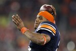 GLENDALE, AZ - JANUARY 10:  Cameron Newton #2 of the Auburn Tigers warms up prior to their game against the Oregon Ducks during the Tostitos BCS National Championship Game at University of Phoenix Stadium on January 10, 2011 in Glendale, Arizona.  (Photo by Christian Petersen/Getty Images)
