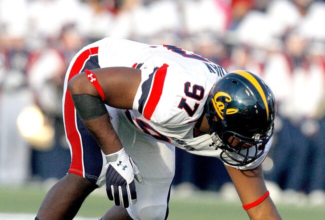 MOBILE, AL - JANUARY 29:Defensive lineman Cameron Jordan #97 of the North Team during  the Under Armour Senior Bowl on January 29, 2011 at Ladd-Pebbles Stadium in Mobile, Alabama. (Photo by Sean Gardner/Getty Images for Under Armour)