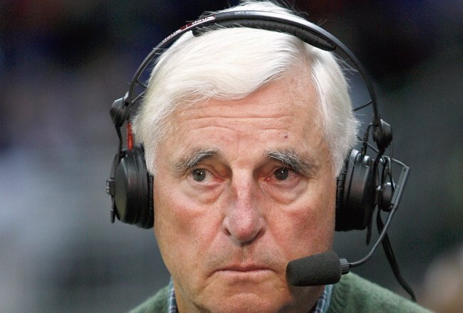 KANSAS CITY, MO - NOVEMBER 24: Bob Knight former head coach, looks on as an ESPN commentator during the CBE Classic games on November 24, 2008 at the Sprint Center in Kansas City, Missouri. (Photo by Jamie Squire/Getty Images)