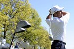 BEDMINSTER, NJ - APRIL 23:  John Smoltz hits balls on the driving range during a taping of 'Trump's Fabulous World of Golf' at the Trump National Golf Club on April 23, 2010 in Bedminster, New Jersey.  (Photo by Jeff Zelevansky/Getty Images for the Golf Channel)