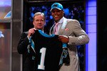 NEW YORK, NY - APRIL 28:  NFL COmmissioner Roger Goodell poses for a photo with Carolina Panthers #1 overall pick Cam Newton from Auburn during the 2011 NFL Draft at Radio City Music Hall on April 28, 2011 in New York City.  (Photo by Chris Trotman/Getty Images)