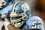 ATLANTA - SEPTEMBER 04:  Quan Sturdivant #52 of the North Carolina Tar Heels against the LSU Tigers during the Chick-fil-A Kickoff Game at Georgia Dome on September 4, 2010 in Atlanta, Georgia.  (Photo by Kevin C. Cox/Getty Images)
