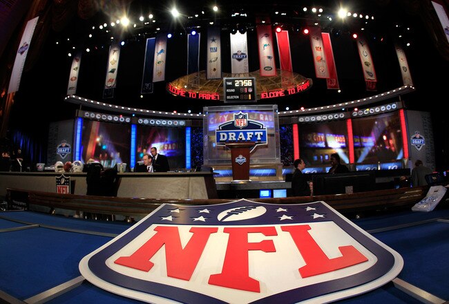 NEW YORK, NY - APRIL 28:  A general view of the draft stage during the 2011 NFL Draft at Radio City Music Hall on April 28, 2011 in New York City.  (Photo by Chris Trotman/Getty Images)