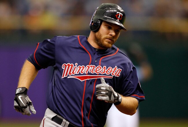 ST. PETERSBURG, FL - APRIL 17:  Outfielder Jason Kubel #16 of the Minnesota Twins rounds the bases after his fourth inning home run against the Tampa Bay Rays during the game at Tropicana Field on April 17, 2011 in St. Petersburg, Florida.  (Photo by J. Meric/Getty Images)