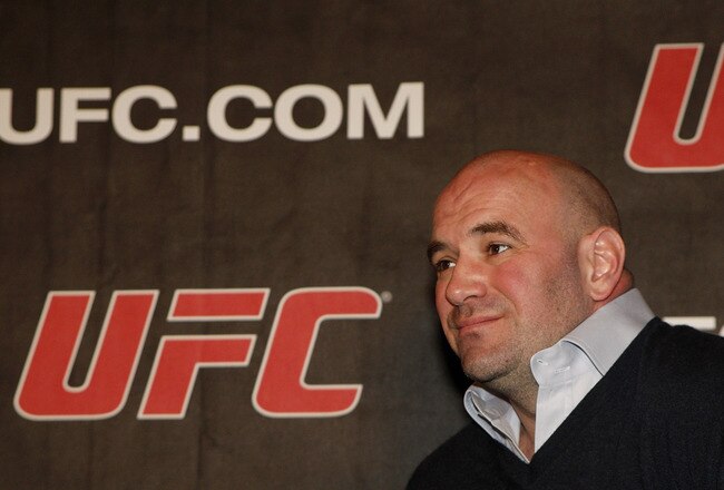 NEW YORK, NY - JANUARY 13:  Dana White, UFC President looks on during a press conference to announce commitment to bring UFC to Madison Square Garden and New York State at Madison Square Garden on January 13, 2011 in New York City.  (Photo by Michael Cohen/Getty Images)