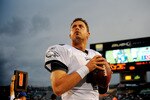 JACKSONVILLE, FL - SEPTEMBER 26:  Quarterback Kevin Kolb #4 of the Philadelphia Eagles warms-up on the sidelines while taking on the Jacksonville Jaguars at EverBank Field on September 26, 2010 in Jacksonville, Florida. The Eagles defeated the Jaguars 28-3.  (Photo by Doug Benc/Getty Images)