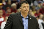KANSAS CITY, MO - MARCH 10:  Head coach Greg McDermott of the Iowa State Cyclones reacts against the Texas Longhorns during the first round game of the 2010 Phillips 66 Big 12 Men's Basketball Tournament at the Sprint Center on March 10, 2010 in Kansas City, Missouri.  (Photo by Jamie Squire/Getty Images)