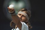 Jul 1980:  Bjorn Borg of Sweden in action during the Mens Singles Final against John McEnroe of the USA at the Wimbledon Championships in London. Borg won the game sealing his fourth successive singles title.  \ Mandatory Credit: Allsport UK /Allsport