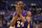 DALLAS, TX - MAY 08:  Guard Kobe Bryant #24 of the Los Angeles Lakers wipes his face during play against the Dallas Mavericks in Game Four of the Western Conference Semifinals during the 2011 NBA Playoffs on May 8, 2011 at American Airlines Center in Dallas, Texas.  NOTE TO USER: User expressly acknowledges and agrees that, by downloading and or using this photograph, User is consenting to the terms and conditions of the Getty Images License Agreement.  (Photo by Ronald Martinez/Getty Images)