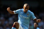 MANCHESTER, ENGLAND - MAY 01:  Vincent Kompany of Manchester City in action during the Barclays Premier League match between Manchester City and West Ham United at the City of Manchester Stadium on May 1, 2011 in Manchester, England. (Photo Alex Livesey/Getty Images)
