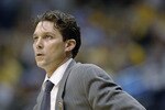 DALLAS - MARCH 13:  Head coach Quin Snyder of the Missouri Tigers looks on against the Nebraska Cornhuskers during the Big 12 Championships at the American Airlines Center March 13, 2003, in Dallas, Texas.  The Tigers defeated the Cornhuskers 70-61.  (Photo by Brian Bahr/Getty Images)