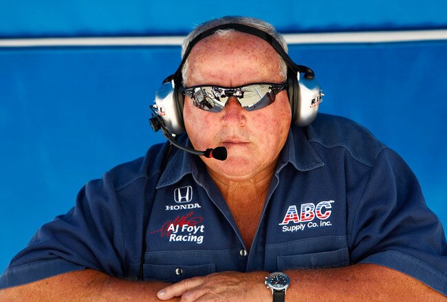 FORT WORTH, TX - JUNE 04:  Team owner A.J. Foyt watches during practice for the IZOD IndyCar Series Firestone 550k at Texas Motor Speedway June 4, 2010 in Fort Worth, Texas.  (Photo by Jonathan Ferrey/Getty Images)