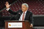 COLLEGE PARK, MD - MAY 6:  University of Maryland basketball coach Gary WIlliams speaks while announcing his retirement on May 6, 2011 at the Comcast Center in College Park, Maryland.  (Photo by Mitchell Layton/Getty Images)