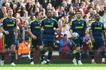 BIRMINGHAM, UNITED KINGDOM - OCTOBER 17:  (L-R) Frank Lampard, John Terry, Didier Drogba, Deco and Florent Malouda of Chelsea look dejected as James Collins of Aston Villa scores their second goal during the Barclays Premier League match between Aston Villa and Chelsea at Villa Park on October 17, 2009 in Birmingham, England.  (Photo by Michael Regan/Getty Images)