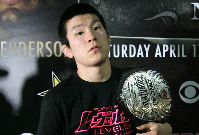 HOLLYWOOD - MARCH 17:  Dream 155-Pound Champion Shinya 'Tobikan Judan' Aoki attends the CBS' Strikeforce MMA Fighters Open Media Workout on March 17, 2010 in Hollywood, California.  (Photo by Valerie Macon/Getty Images)
