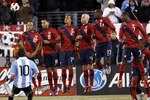 EAST RUTHERFORD, NJ - MARCH 26:  The United States lines up to defend a free kick by Lionel Messi #10 of Argentina during the second half of a friendly match at New Meadowlands Stadium on March 26, 2011 in East Rutherford, New Jersey.  (Photo by Jeff Zelevansky/Getty Images)