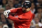 BOSTON, MA - MAY 20:  Adrian Gonzalez #28 of the Boston Red Sox hits a 2RBI single in the fourth inning against the Chicago Cubs on May 20, 2011 at Fenway Park in Boston, Massachusetts.on May 20, 2011 at Fenway Park in Boston, Massachusetts. The Chicago Cubs and the Boston Red Sox have not played at Fenway Park since the 1918 World Series.  (Photo by Elsa/Getty Images)