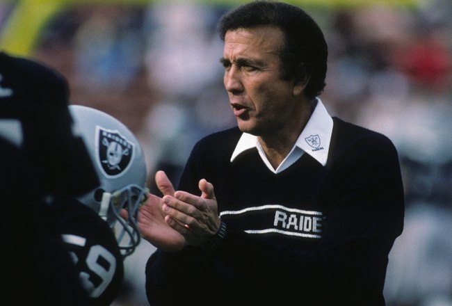 LOS ANGELES - DECEMBER 27:  Head coach Tom Flores of Los Angeles Raiders stands on the sidelines during the game against the Chicago Bears at the Los Angeles Memorial Coliseum on December 27, 1987 in Los Angeles, California.  The Bears won 6-3.  (Photo by George Rose/Getty Images)