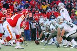 KANSAS CITY, MO - JANUARY 02:  The Oakland Raiders offense lines up against the defense of the Kansas City Chiefs at Arrowhead Stadium on January 2, 2011 in Kansas City, Missouri.  (Photo by Tim Umphrey/Getty Images)
