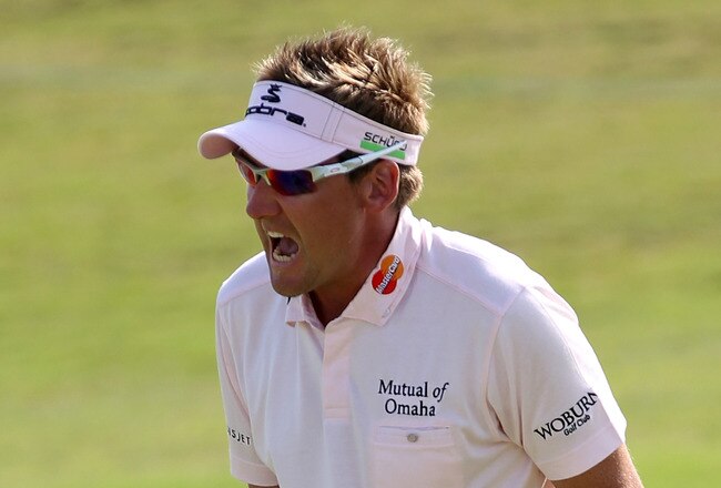 CASARES, SPAIN - MAY 22:  Ian Poulter of England celebrates winning the Volvo World Match Play Championship at Finca Cortesin on May 22, 2011 in Casares, Spain.  (Photo by Ross Kinnaird/Getty Images)