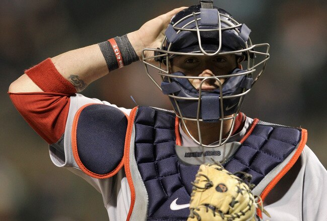 BALTIMORE, MD - APRIL 28: Catcher Jarrod Saltalamacchia #39 of the Boston Red Sox in action against the Baltimore Orioles at Oriole Park at Camden Yards on April 28, 2011 in Baltimore, Maryland.  (Photo by Rob Carr/Getty Images)